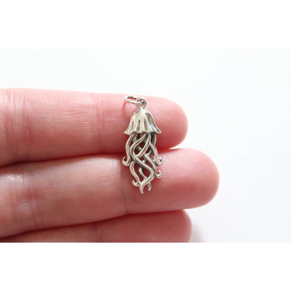 Sterling Silver Jellyfish Charm, Jellyfish Charm